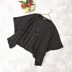 美品✨シネマクラブ（M）ポンチョ風カーディガン グレー羽織り 体型カバー 春秋のサムネイル