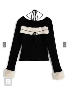 ★GRL★グレイル★ru1387★ ファーホルターネックリボンニットトップス★