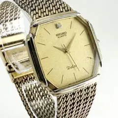【美品/新品電池】 SEIKO Dolce 1Pダイヤ メンズ 腕時計 ゴールド 稼働】SEIKO メンズ 腕時計 ギャラクシー 新品電池 クォーツ