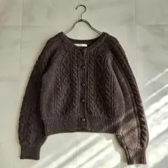 Another Edition アルパカ混 ケーブル 編み ニット カーディガン