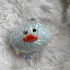 【匿名配送】mojojojo ビーズチェーン付きフェイスマスコット アヒル 水色