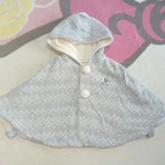 SLAP SLIP べべ　ポンチョ　裏ボア　モコモコブルー　70 80