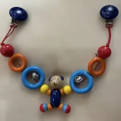 木製 クリップ付き　ベビーカーチェーン　海外製品