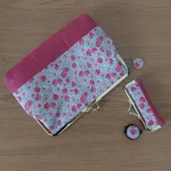 リバティ アシュテッド 使用 がま口ポーチset