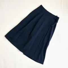 1518【リフレクト】美品　タックフレアスカート　M ゴムウエスト　秋冬　9号