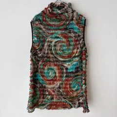 美品 レア Cocomo ココモ ノースリーブ タートルネック シャツ M