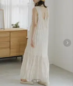 Kastane シアージャガードレースノースリワンピース