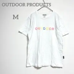 アウトドアプロダクツ　Tシャツ M 白　カラフルロゴ　プリントシャツ　カジュアルのサムネイル