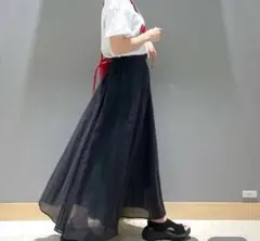 グローバルワーク　シアータックフレアスカート　M 黒