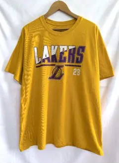 m*i様 NBA レイカーズ レブロン・ジェームズ Tシャツ イエロー 23番のサムネイル