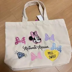 ミニーマウス刺繍トートバッグ