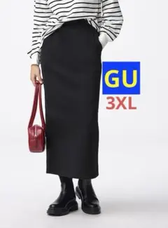 GU ヘビーウェイトスウェットナロースカート 黒 3XLのサムネイル