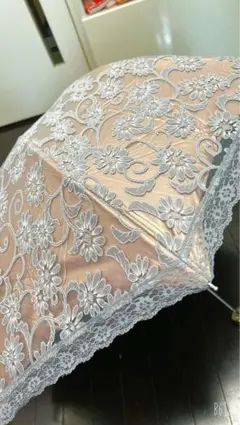 花柄刺繍 折りたたみ傘 収納ケース付き