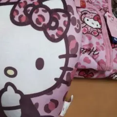 キティ　ピンク　ヒョウ柄　敷きバッドシングル　枕カバー　＆　おまけ