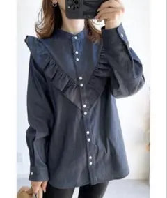 【完売品】&.NOSTALGIA フリルデニムシャツのサムネイル