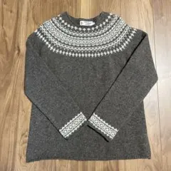 【美品】ノアイースターリー クルーニット ブラウン ノルディック柄 サイズ38