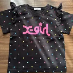 エックスガール120サイズ　ロゴ半袖Tシャツ　黒　星のサムネイル