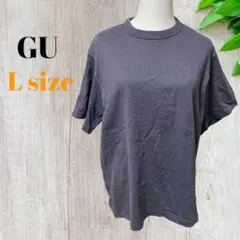 【GU】ジーユー(L)半袖シャツ Tシャツ ダークグレー レディース