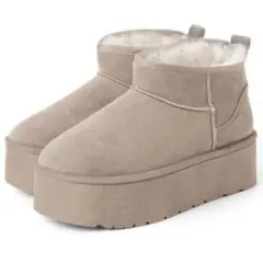 試着のみ GRL グレイル 厚底ムートンブーツ 23.5 ベージュ fa049