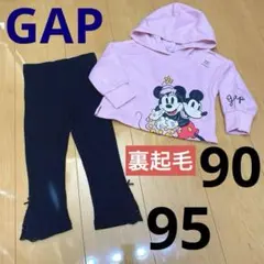 GAP ミッキー・ミニー 裏起毛パーカー　レース付きフレアレギンスパンツ