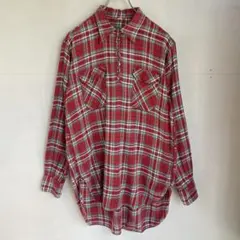 60s ユーロ マチ付きネルシャツ コの字ジップ ヴィンテージ 古着 アメカジ