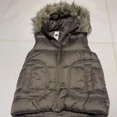 美品 Gap ブラウンダウンベスト フード付き サイズ: XXS