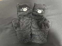 黒猫 ふわふわ 手袋 暖かい 冬