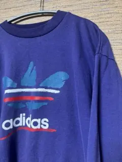 80s 90s adidas 紫 トレフォイル トレーナー