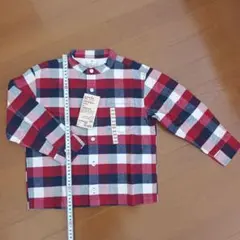 無印良品　キッズ　フランネル　スタンドカラーシャツ　120