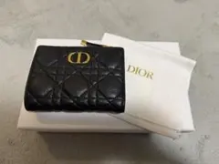 【極美品】ディオール Caro Dahlia 二つ折り財布 ブラック