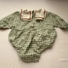 ロンパース 70サイズ グリーン・黒チェック　セット