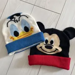 ミッキーマウス・ドナルドダック 耳付きニット帽
