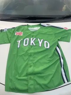 東京ヤクルトユニフォーム 緑色 ボタン付きサイズフリー