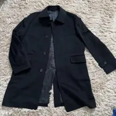 ステンカラーコート ブラック カシミヤ100%