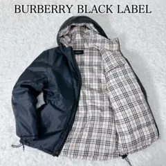 ✨希少✨　バーバリーブラックレーベル ダウン M ノバチェック Y2K フード