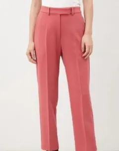 ミラオーウェン　後ろゴムセンタープレステーパードパンツ