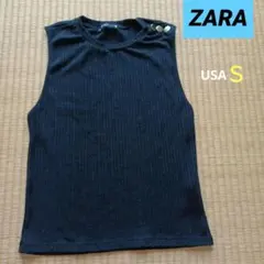 ZARA 黒 ノースリーブ ニットベスト