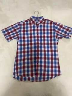 HERRBON (ヘルボン)半袖チェックシャツ 赤青