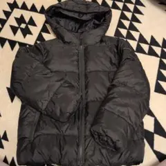 ブランシェス 140cm ダウン 黒 中綿コート フード付き