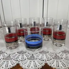 【レトロ 】ピエール カルダン サークルライン  グラス  6個 セット