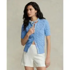 【未使用品】ポロラルフローレン即完売コットンケーブルカーディガン半袖