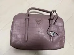 GUESS クロコ型押し ハンドバッグ 2WAY パープルのサムネイル