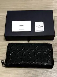 COACH 長財布 エンボス シグネチャー ラウンドファスナー
