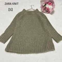 ZARA KNIT ザラ ニット セーター グリーン系 S モヘア混 ふわふわ