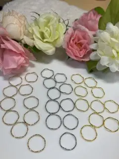 No.83 デザインリング　デザイン丸カン　ミックスカラー　30個セット