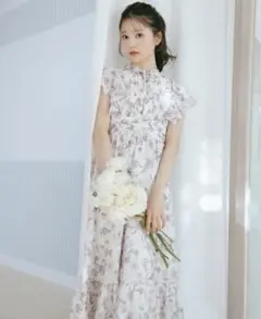 tocco closet 花柄リボンロングワンピース ノースリーブ ピンク M 