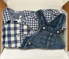 新品　ロンパースとデニムオーバーオールセット　70cm baby GAP