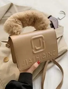 SHEIN スクエアショルダーバッグ ブラウン ファー 冬