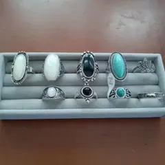 ビンテージスタイルリング8個セット 18号