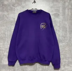 90s Lee ビンテージ スウェット 紫 刺繍ロゴ 古着 USA製
